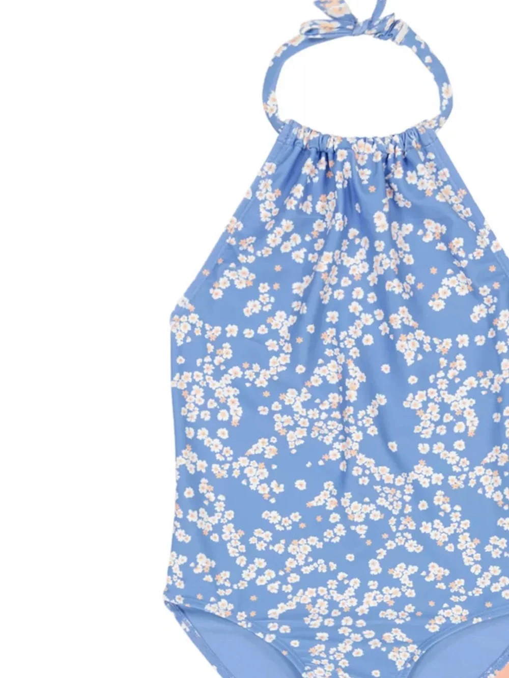 Roxy Big Girls Floral Print Halter One-Piece Swimsuit, Blue Flowers Size 16, NWT